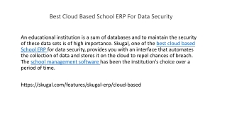 Best Cloud Based School ERP For Data Security