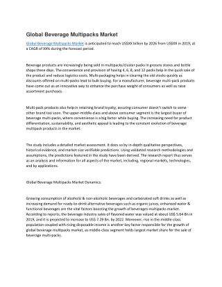 Global Beverage Multipacks Market