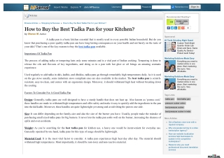 How to Buy the Best Tadka Pan for your Kitchen