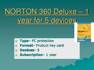 NORTON 360 Deluxe – 1 year for 5 devices