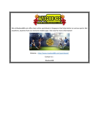 Singapore Online Sportsbook | Maxbook88.com