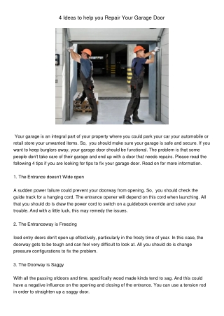 IdeastohelpyouRepairYourGarageDoor