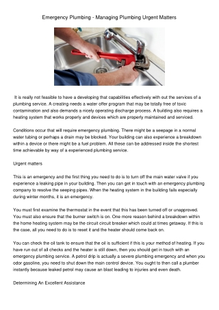 EmergencyPlumbing-ManagingPlumbingUrgentMatters