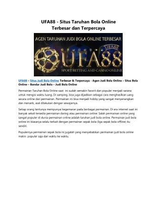 Situs Taruhan Bola Online Terberar dan Terpercaya