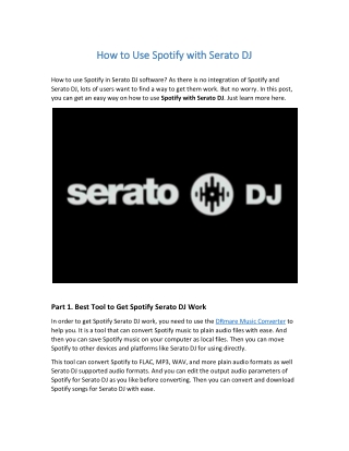 How to Use Spotify in Serato DJ
