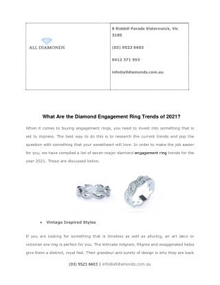 What Are the Diamond Engagement Ring Trends of 2021?