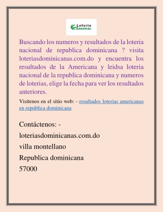 Resultados de loterias americanas en republica dominicana