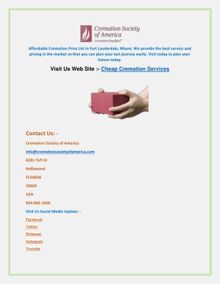 Cremation Society of America - Affordable Cremation Services