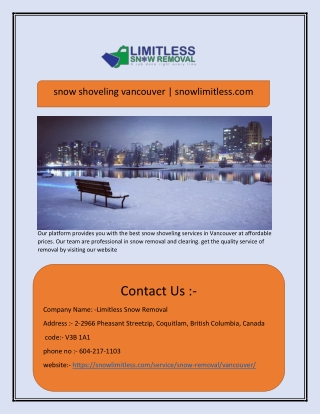 snow management vancouver | snowlimitless.com