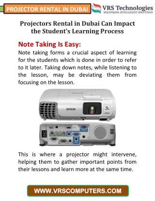 Projectors Rental in Dubai Can Impact the Students Learning