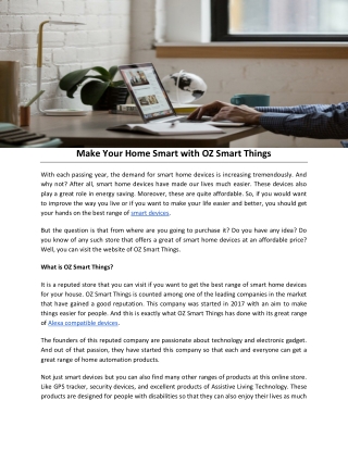 Make Your Home Smart with OZ Smart Things