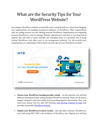 What are the Security Tips for Your WordPress Website?