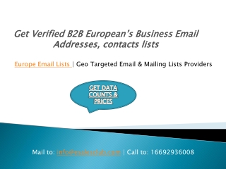 Europe Email Address Database