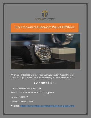 Buy Preowned Audemars Piguet Offshore