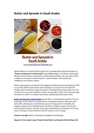 Butter and Spreads in Saudi Arabia