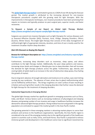 Global Light Therapy Market  will experience a noticeable growth during the forecast period 2019-2025