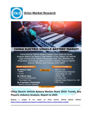 China Electric Vehicle Battery Market Trends, Research Report, Growth, Opportunities, Forecast 2019-2025