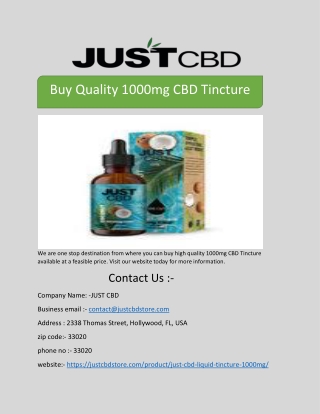 Buy Quality 1000mg CBD Tincture