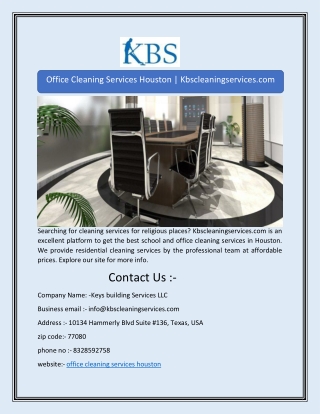 Office Cleaning Services Houston | Kbscleaningservices.com