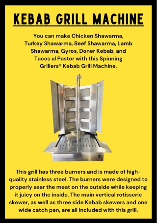 Kebab Grill Machine