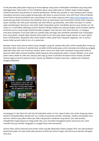 Rahasia Bakal Mengambil Membuahkan Hasil Daftar Situs IDN Poker Online & Bandar Ceme Online Terbaru