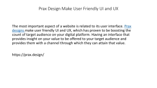 Prax Design Make User Friendly UI and UX