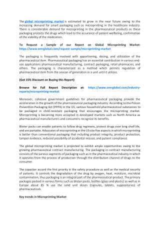 Global Microprinting Market  Size, Share, Trends & Forecast 2019-2025