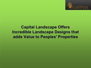 Capital Landscape Offers Incredible Landscape Designs that adds Value to Peoples' Properties