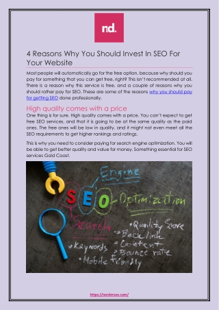 4 Reasons Why You Should Invest In SEO For Your Website