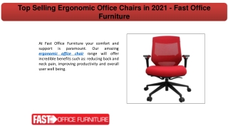 Top Selling Ergonomic Office Chairs in 2021 - Fast Office Furniture