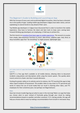 The Beginner's Guide to Building and Launching an App