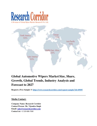 Global Automotive Wipers Market Size, Share, Growth, Global Trends, Industry Analysis and Forecast to 2027