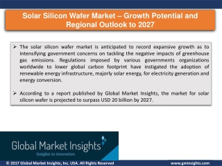 Solar Silicon Wafer Market is projected to witness a rapid boost by 2027