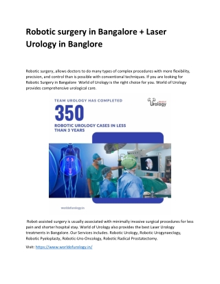 Robotic and Laser Surgery in Bangalore