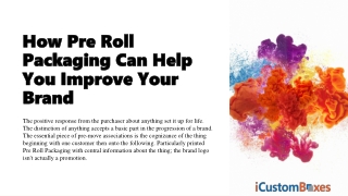 Custom Pre Roll Packaging For Sale At iCustomBoxes