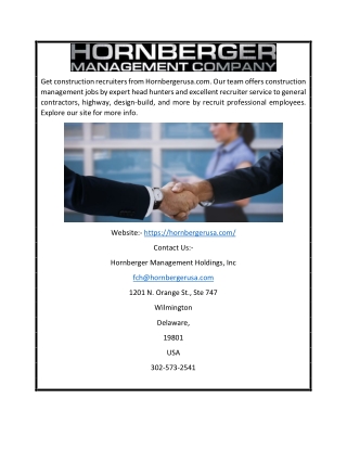 Construction Head Hunter | Hornbergerusa.com