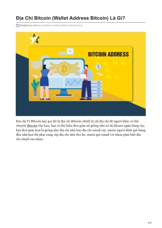 Địa Chỉ Bitcoin (Wallet Address Bitcoin) Là Gì?