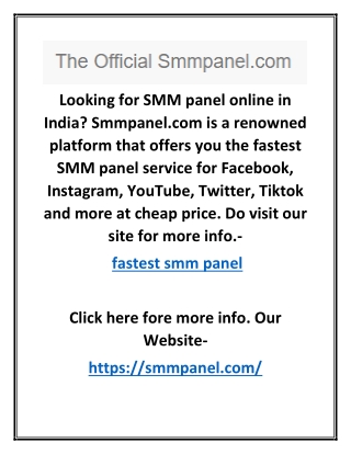 Fastest Smm Panel | Smmpanel.com