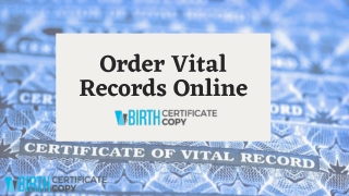 Order Vital Records Online