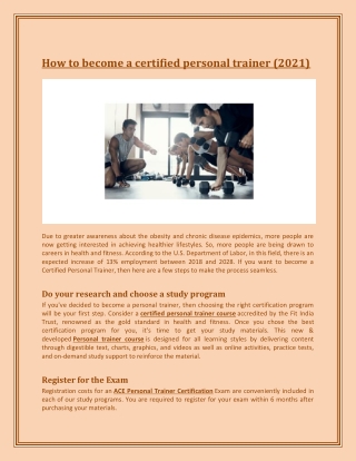 How to become a certified personal trainer (2021)