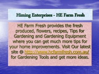 Home Improvement Show - HE Farm Fresh
