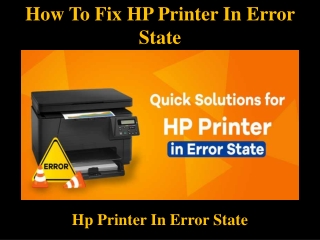 How To Fix HP Printer In Error State