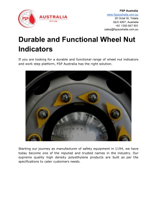 Durable and Functional Wheel Nut Indicators