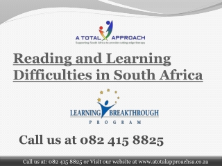 Reading and Learning Difficulties in South Africa