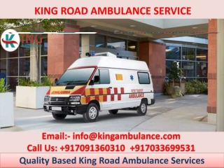 King ambulance service in Hatia and Jamshedpur with medical team