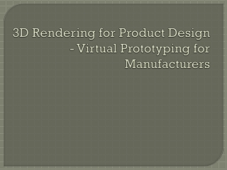 3D Rendering for product design