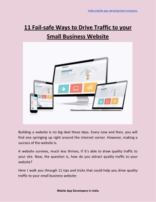 11 Fail-safe Ways to Drive Traffic to your Small Business Website