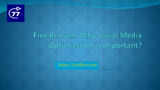 Five Reasons Why Social Media Optimization is Important?