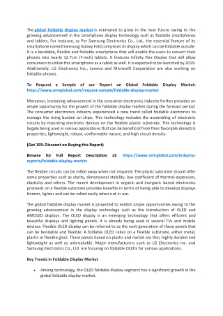 Global Foldable Display Market  Size , Segmentation, Share, Forecast, Analysis, Industry Report to 2019-2025