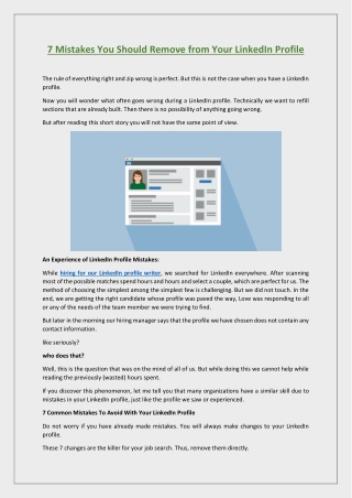 7 Mistakes You Should Remove from Your LinkedIn Profile